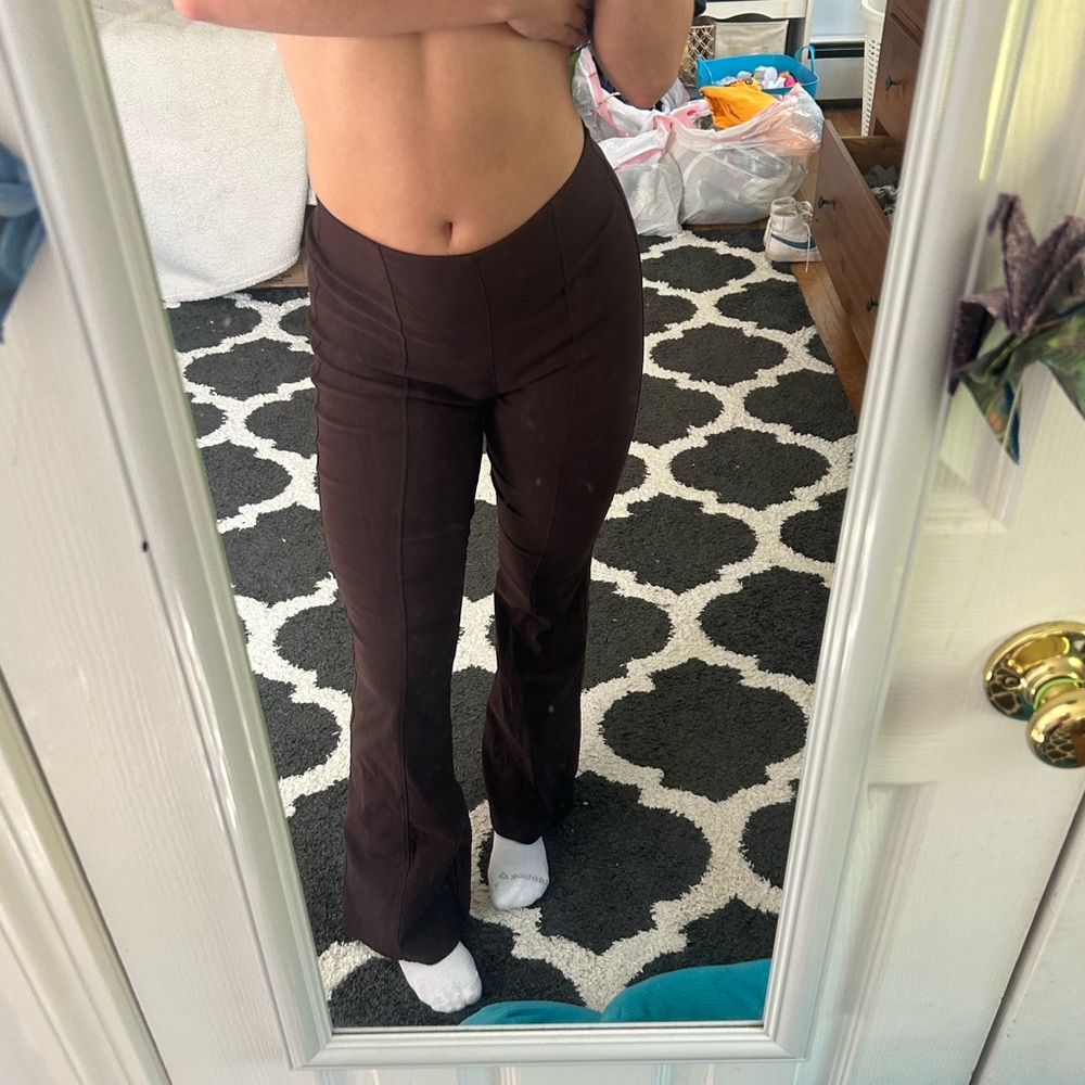 Garage brown cargo flare pants
